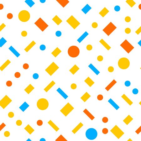 Colorful simple geometric shapes seamless pattern, vector background.のイラスト素材