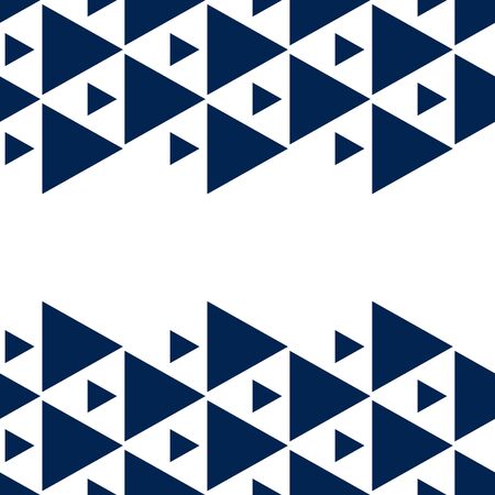 Blue and white triangles geometric abstract seamless border, vectorのイラスト素材