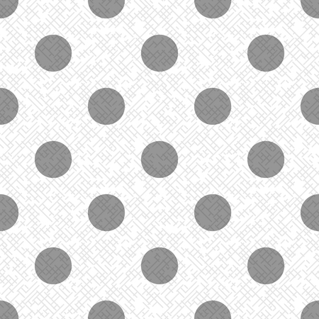 Gray polka dot on a white and gray textured diagonal lines fabric seamless pattern, vectorのイラスト素材