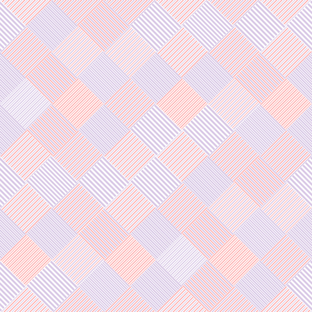 Striped squares pink and gray geometric abstract seamless pattern, vector backgroundのイラスト素材