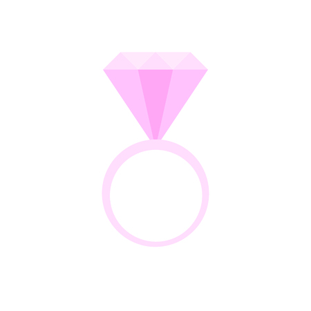 Simple pink diamond wedding ring icon, vectorのイラスト素材