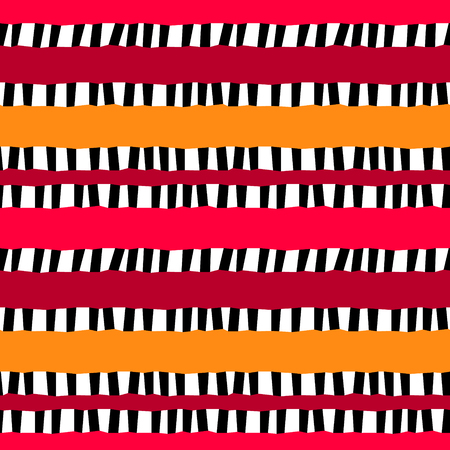 Colorful chaotic striped geometric seamless pattern, vector backgroundのイラスト素材
