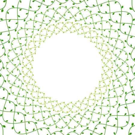 Green elegant floral ivy vines with leaves frame, spring template, vector illustrationのイラスト素材