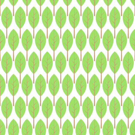 Pastel green and white young thin trees garden, spring seamless pattern, vector backgroundのイラスト素材