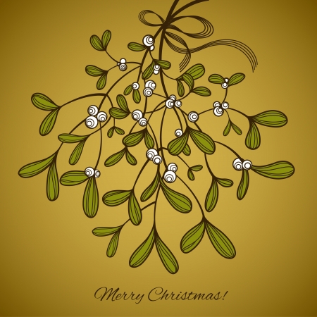 Card with mistletoeのイラスト素材
