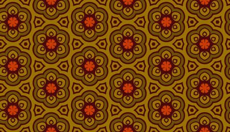 Green pattern with flowers