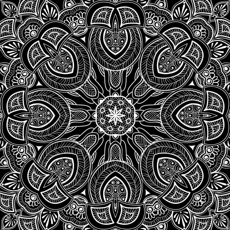 Ornamental round lace pattern  Oriental ornament  You can use this pattern in the design of textile, carpet, shawl, cushion, greeting card の写真素材