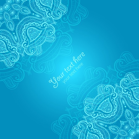 Greeting card with lace ornament for celebrations, holidays.のイラスト素材