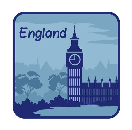 Vector illustration with Big Ben in Londonのイラスト素材