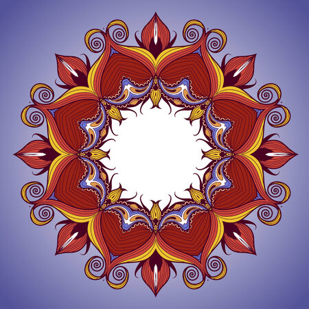 Beautiful blank for holiday greeting card. Lacy arabesque designs.のイラスト素材