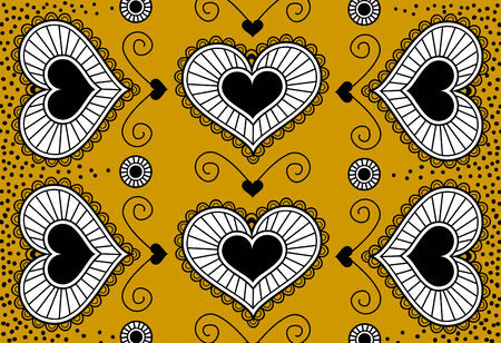 Happy Valentine's day card with lace ornament from heartsのイラスト素材