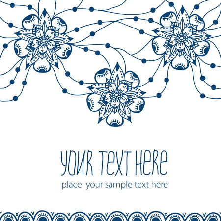 Template of greeting card with flowersのイラスト素材