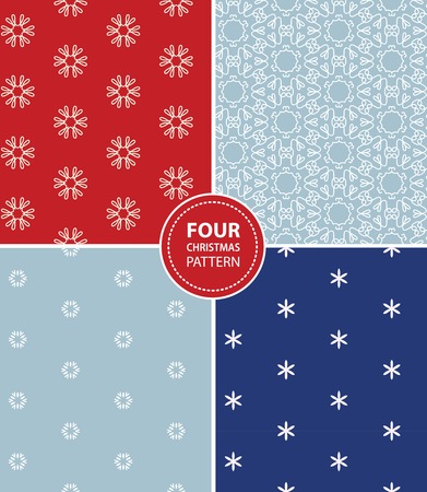 Set of four Christmas seamless patternsのイラスト素材