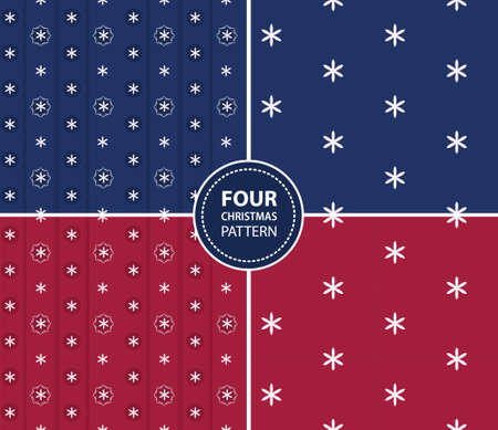 Set of four Christmas seamless patternsのイラスト素材
