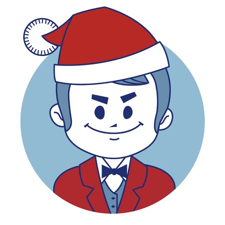 Icon with strict Santa Claus in a red suitのイラスト素材