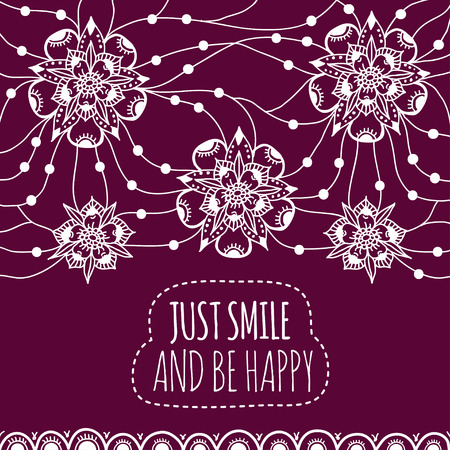 Banner Just smile and be happyのイラスト素材