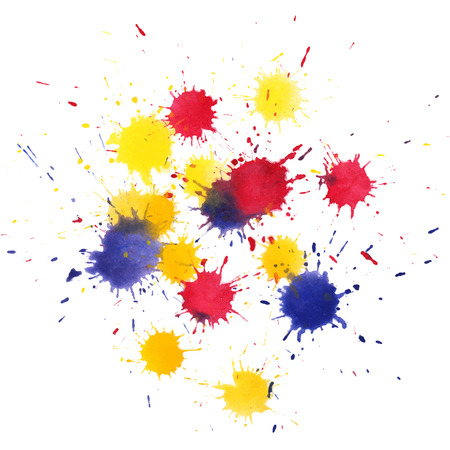 Colorful watercolor splashesのイラスト素材