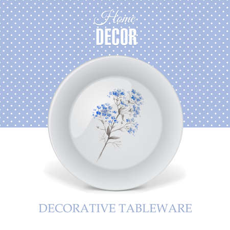 Advertising banner with decorative ceramic tableware for gift shop and store utensils. Vector illustrationのイラスト素材