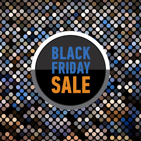 Black friday sale banner on mosaic background. Trendy sale posterのイラスト素材