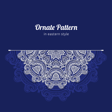 Background with lace pattern. Template for invitation, greeting card or announcement. Semicircular lace patternのイラスト素材