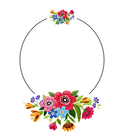 Round flower frame for invitation, greeting cardのイラスト素材