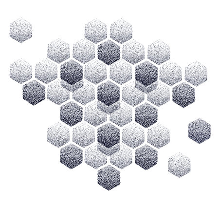 Beautiful honeycomb pattern. Dot work tattoo
