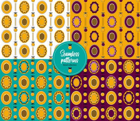 Seamless flower patterns. Floral collection. It can be used for wallpaper, pattern fills, textile design, scrapbookingのイラスト素材