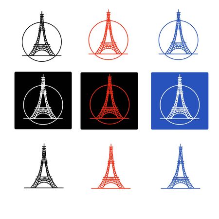 Vector illustration. Eiffel tower icon set.のイラスト素材