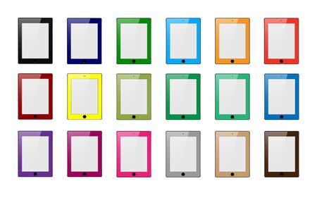 Vector illustration. Set of colorful tablets.のイラスト素材