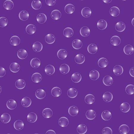 Vector illustration. Seamless pattern. Transparent drops at random on purple background.のイラスト素材