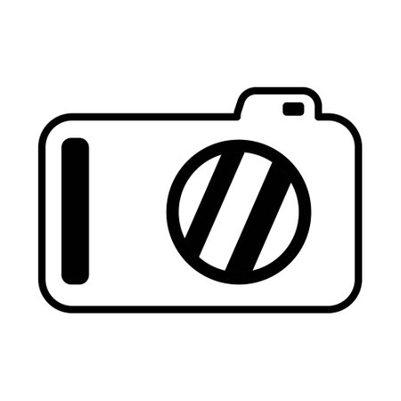 A doodle-style camera. Flat vector illustration isolated on a white backgroundのイラスト素材