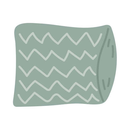 Decorative pillow Doodle style Cozy autumn. flat vector illustrationのイラスト素材