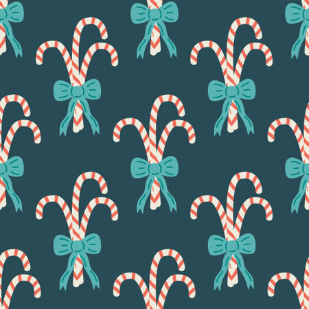 Seamless candy cane pattern. flat vector illustrationのイラスト素材