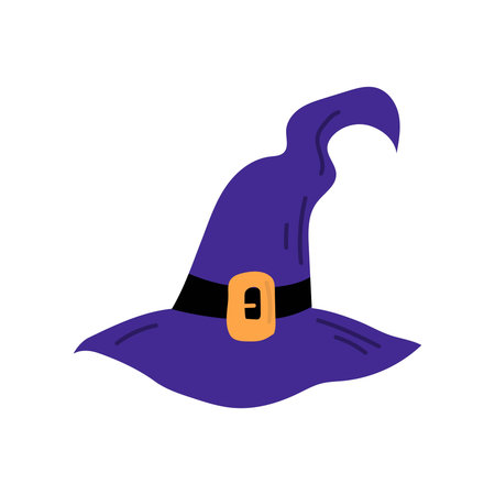 A witch's hat. Halloween collection. flat vector illustration