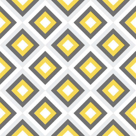 Geometry, seamless pattern of yellow, gray, and white diamonds. Geometric modern background.のイラスト素材