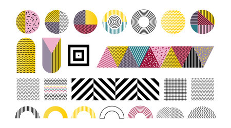 Abstract Geometric set memphis colorful. Vector illustration, eps 10