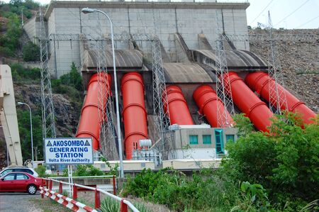 Akosombo, Ghana - March 21, 2014: Power Stations in developing countries. Image shows Akosombo Hydroelectric Power Station on the Volta River, which supplies electricity to Ghana and nearby countries.のeditorial素材
