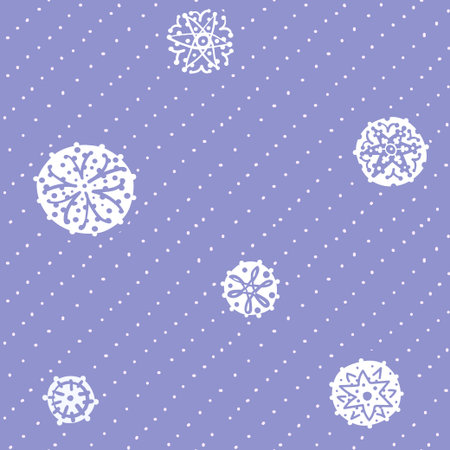 Seamless pattern with snowflakes. White lace snowflakes on a blue background