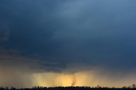 Blue and dark storm clouds before rain