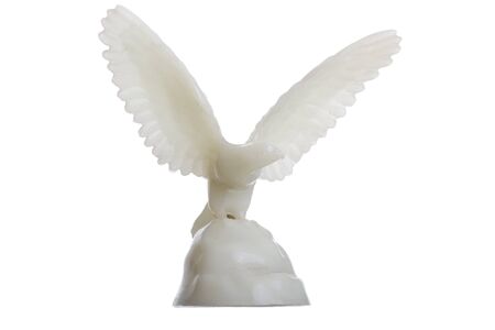 white eagle glowing in the dark isolated over whiteの写真素材