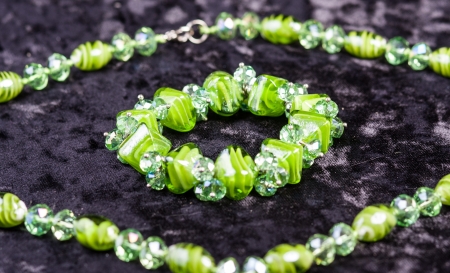 set of the Murano glass virid jewelryの写真素材