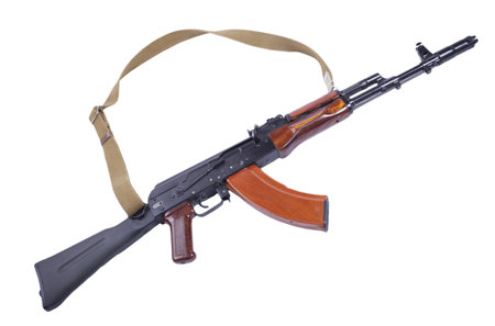 gun wood rifle isolated on white