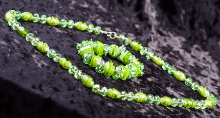set of the Murano glass virid jewelryの写真素材