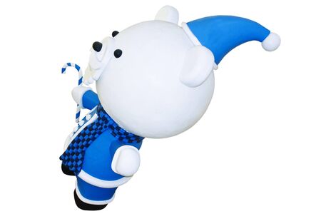 christmas snowman in blue clothing new yearの写真素材