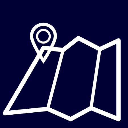Map or geolocation icon of set white outlines, vector of collection businessのイラスト素材