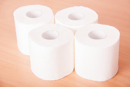 white toilet paper cleaning toolsの写真素材