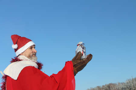 The man in Santa Clausの写真素材