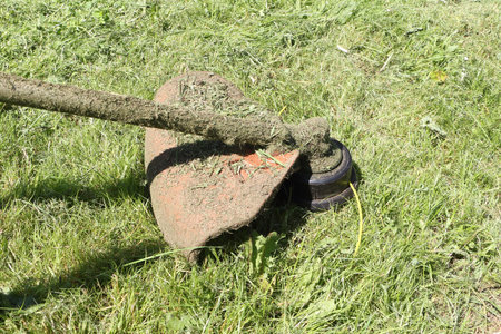 Lawnmower in a grass