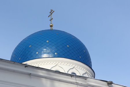 Holy Trinity Church, founded in 1841, Tomsk city, Russiaの写真素材