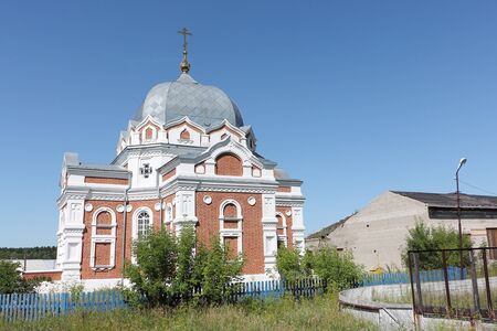Church of the Intercession of the Most Holy Mother of God in Zavyalovo, Novosibirsk region, Russia, founded in 1897の写真素材